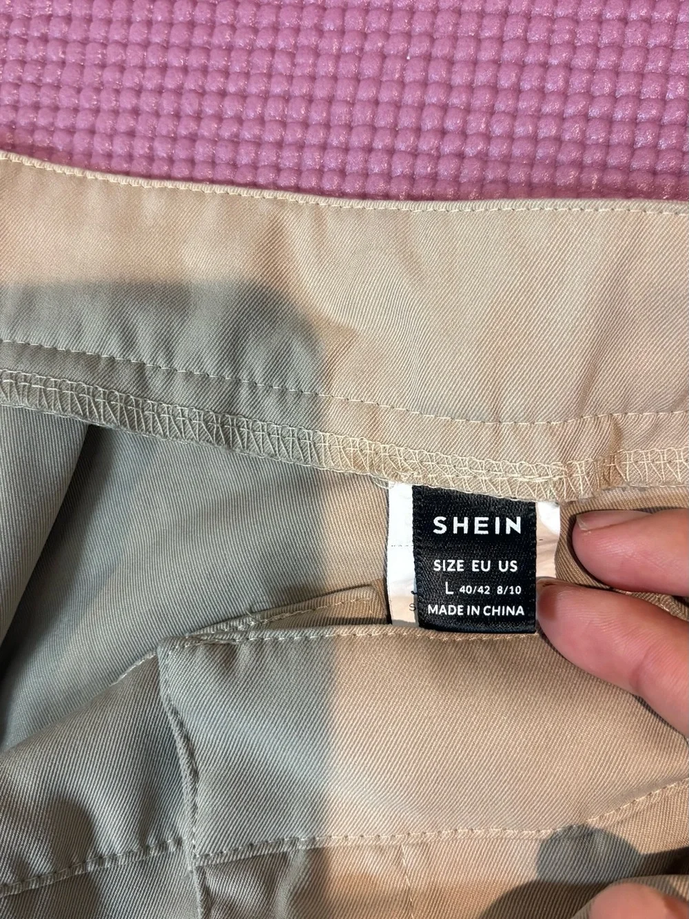SHEIN Beige High-Rise Bermuda Shorts
